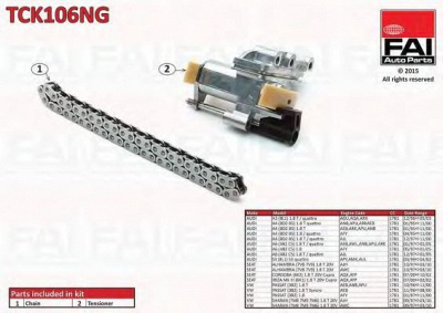 FAI AUTOPARTS tck106ng -  Комплект цепи привода распредвала